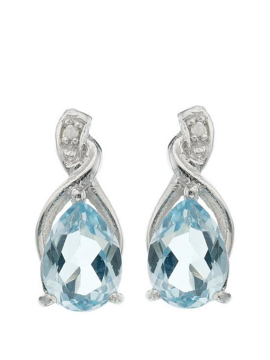 front image of love-gem-sterling-silver-blue-topaz-diamond-set-drop-earrings