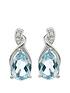  image of love-gem-sterling-silver-blue-topaz-diamond-set-drop-earrings