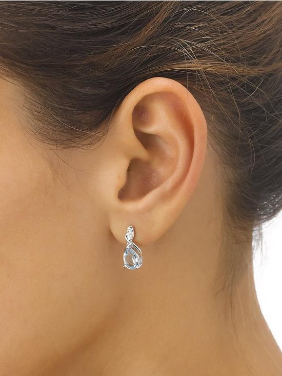 back image of love-gem-sterling-silver-blue-topaz-diamond-set-drop-earrings