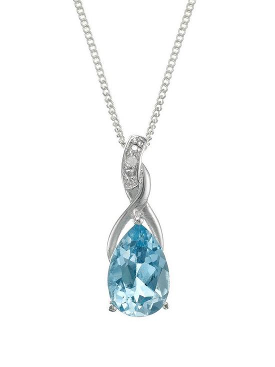 front image of love-gem-sterling-silver-blue-topaz-diamond-set-drop-pendant