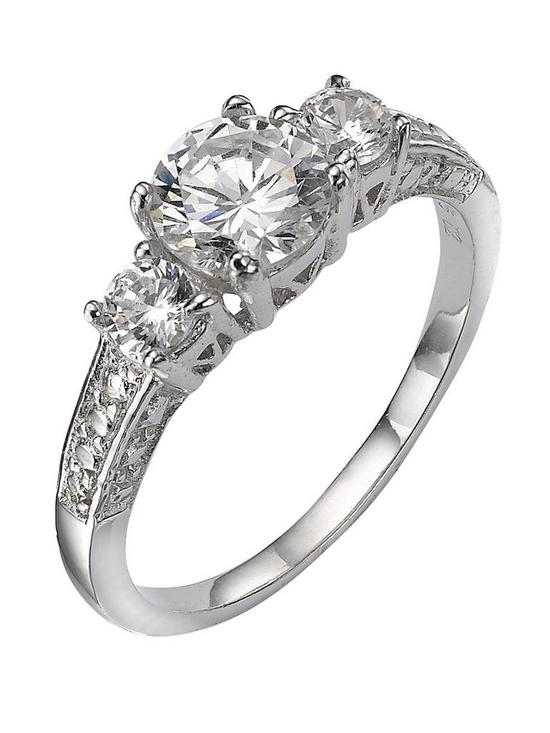 front image of the-love-silver-collection-sterling-silver-white-cubic-zirconia-trilogy-dress-ring