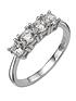  image of love-gem-sterling-silver-white-cz-4-stone-dress-ring
