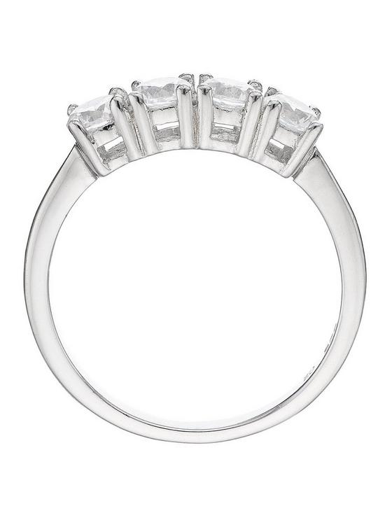 back image of love-gem-sterling-silver-white-cz-4-stone-dress-ring
