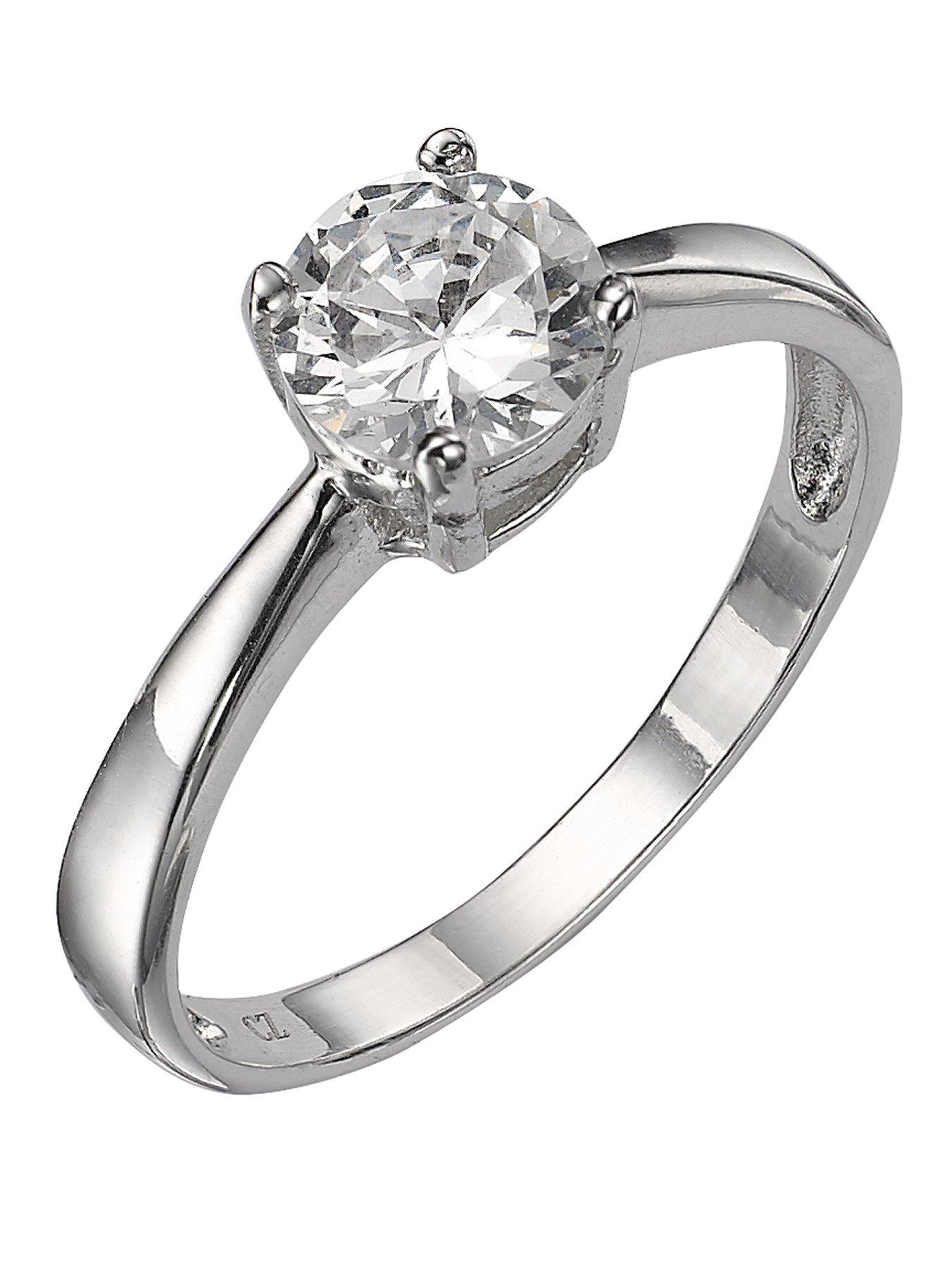 the-love-collection-sterling-silver-white-cubic-zirconia-solitaire-dress-ring