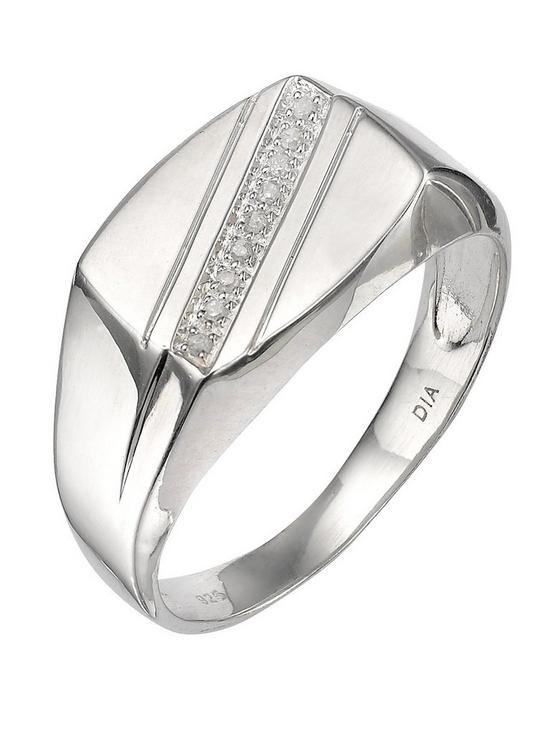 front image of love-diamond-sterling-silver-5-point-diamond-mens-signet-ring