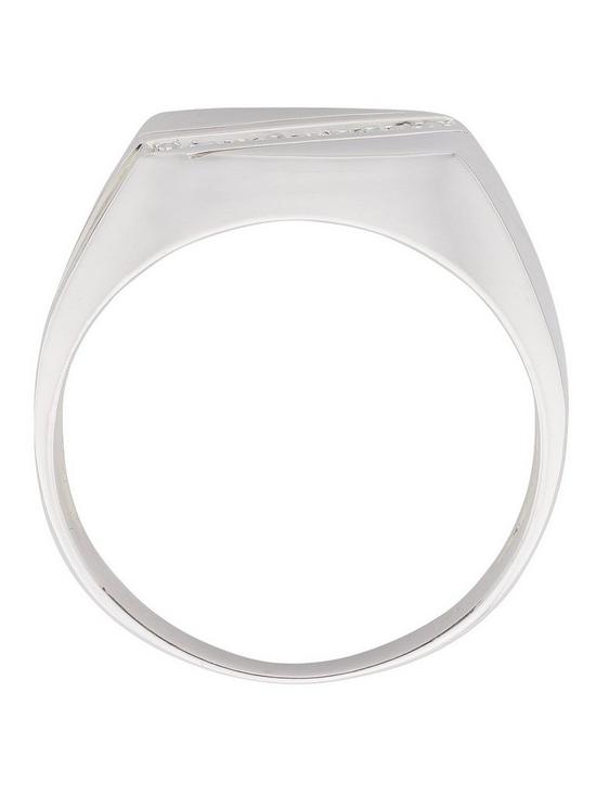 back image of love-diamond-sterling-silver-5-point-diamond-mens-signet-ring