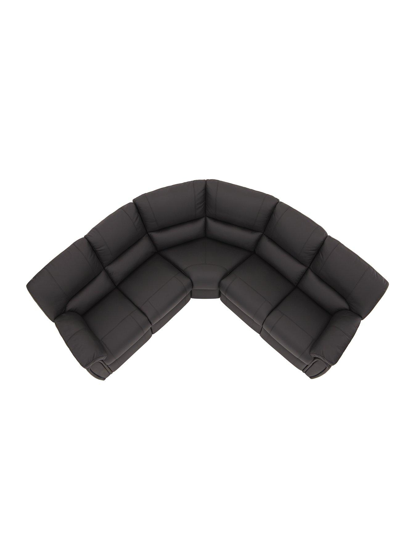 Image 4 of 5 of Very Home Leighton Leather/Faux Leather High Back Reclining Corner Group Sofa - Black