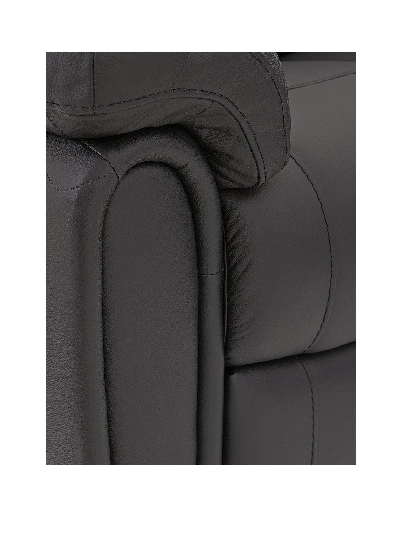Image 3 of 3 of Very Home Leighton Leather/Faux Leather High Back 3 Seater&nbsp;Recliner Sofa - Black&nbsp;- FSC&reg; Certified