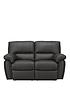  image of violino-leighton-leatherfaux-leather-2nbspseater-recliner-sofa-black