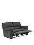  image of violino-leighton-leatherfaux-leather-2nbspseater-recliner-sofa-black