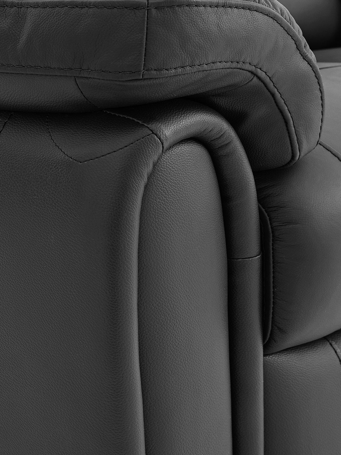 Image 3 of 3 of Very Home Leighton Leather/Faux Leather High Back Recliner Armchair - Black