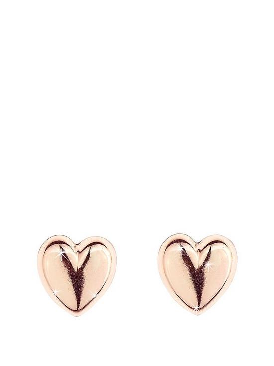 front image of love-gold-9-carat-rose-gold-domed-heart-earrings