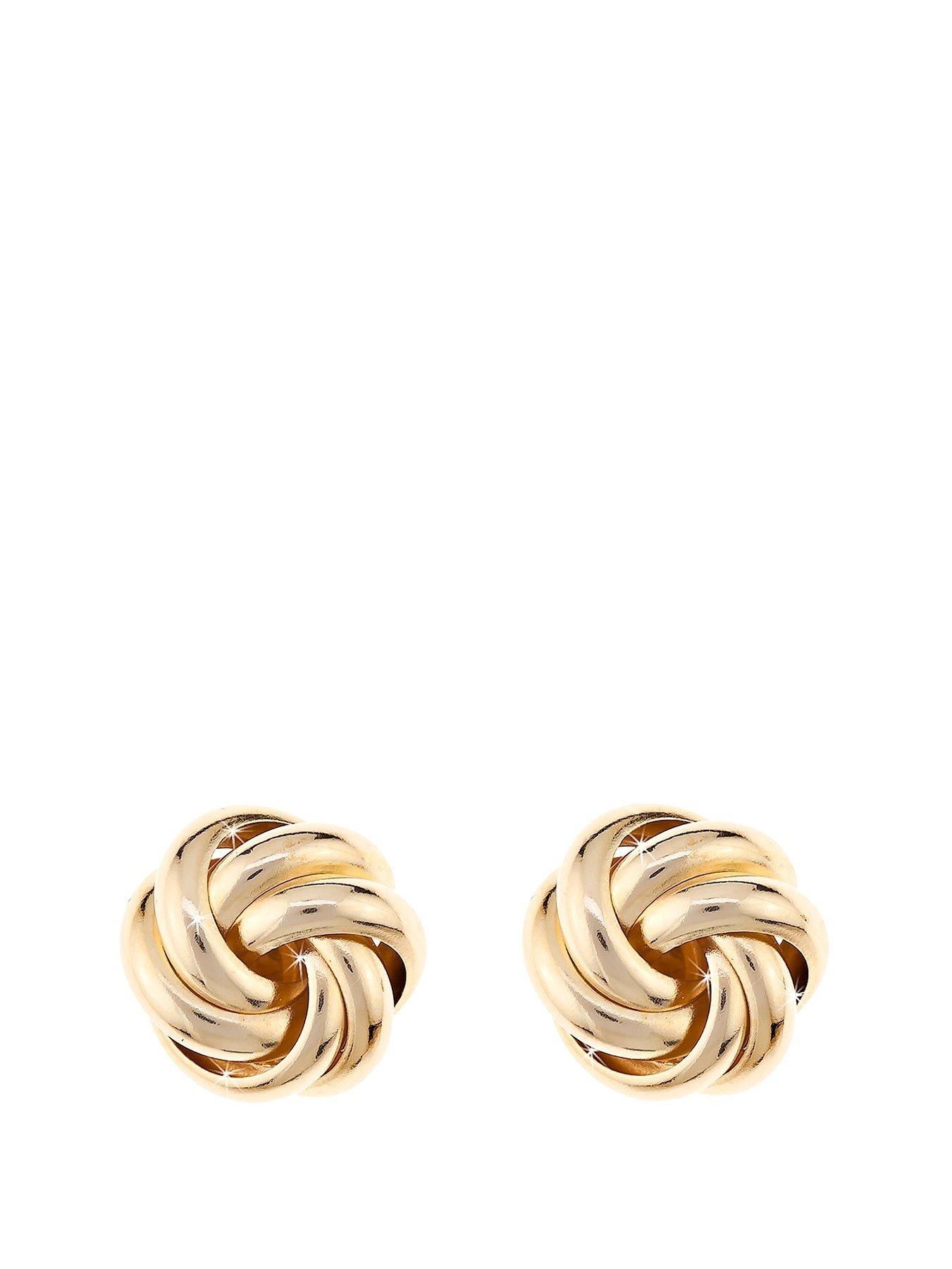 9ct gold store knot earrings