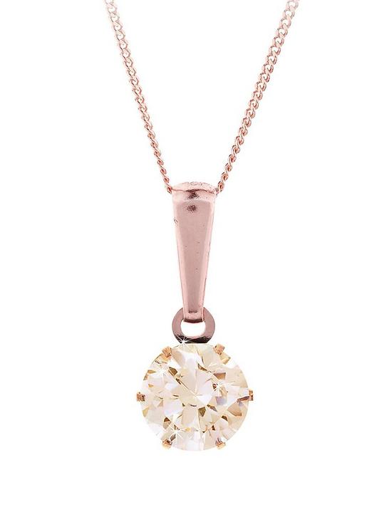 back image of love-gold-9-carat-rose-gold-champagne-cubic-zirconia-earrings-and-pendant-set