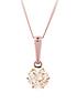  image of love-gold-9-carat-rose-gold-champagne-cubic-zirconia-earrings-and-pendant-set