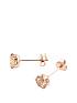  image of love-gold-9-carat-rose-gold-champagne-cubic-zirconia-earrings-and-pendant-set