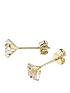  image of love-gold-9-carat-yellow-gold-coloured-cubic-zirconia-5mm-birthstone-earrings