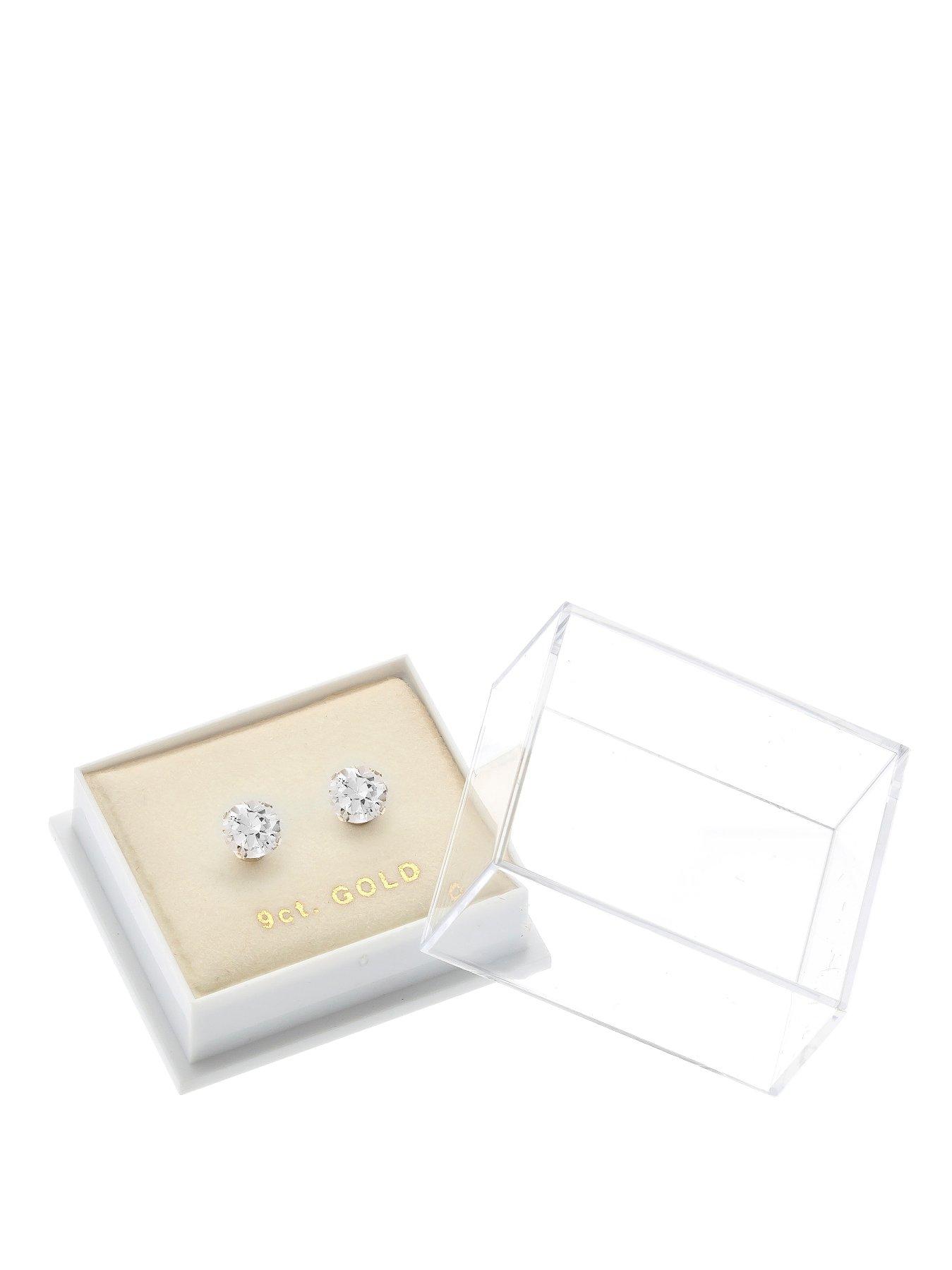 Image 5 of 5 of The Love Collection 9 Carat Yellow Gold Coloured Cubic Zirconia 5mm Birthstone Earrings