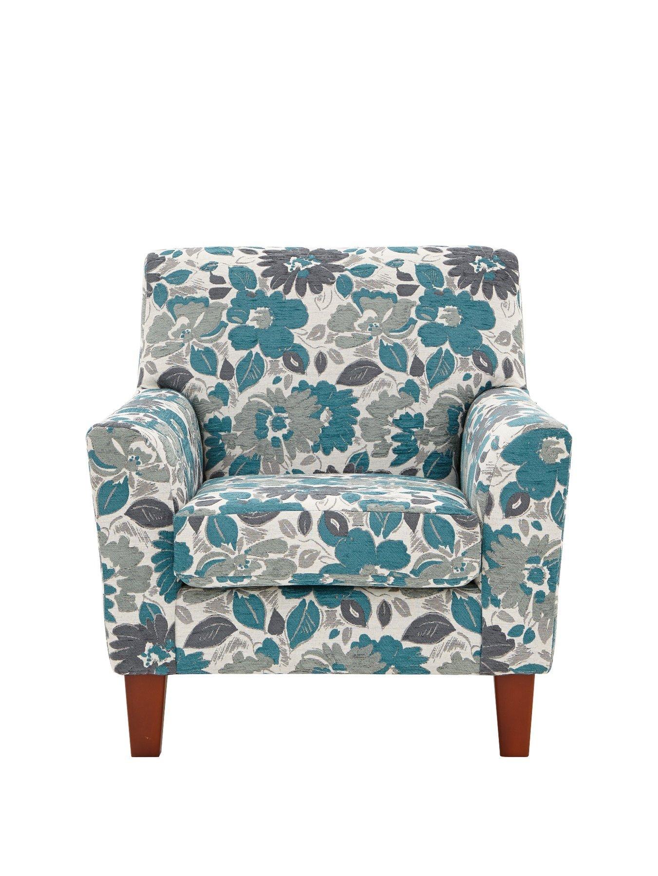 teal patterned chair