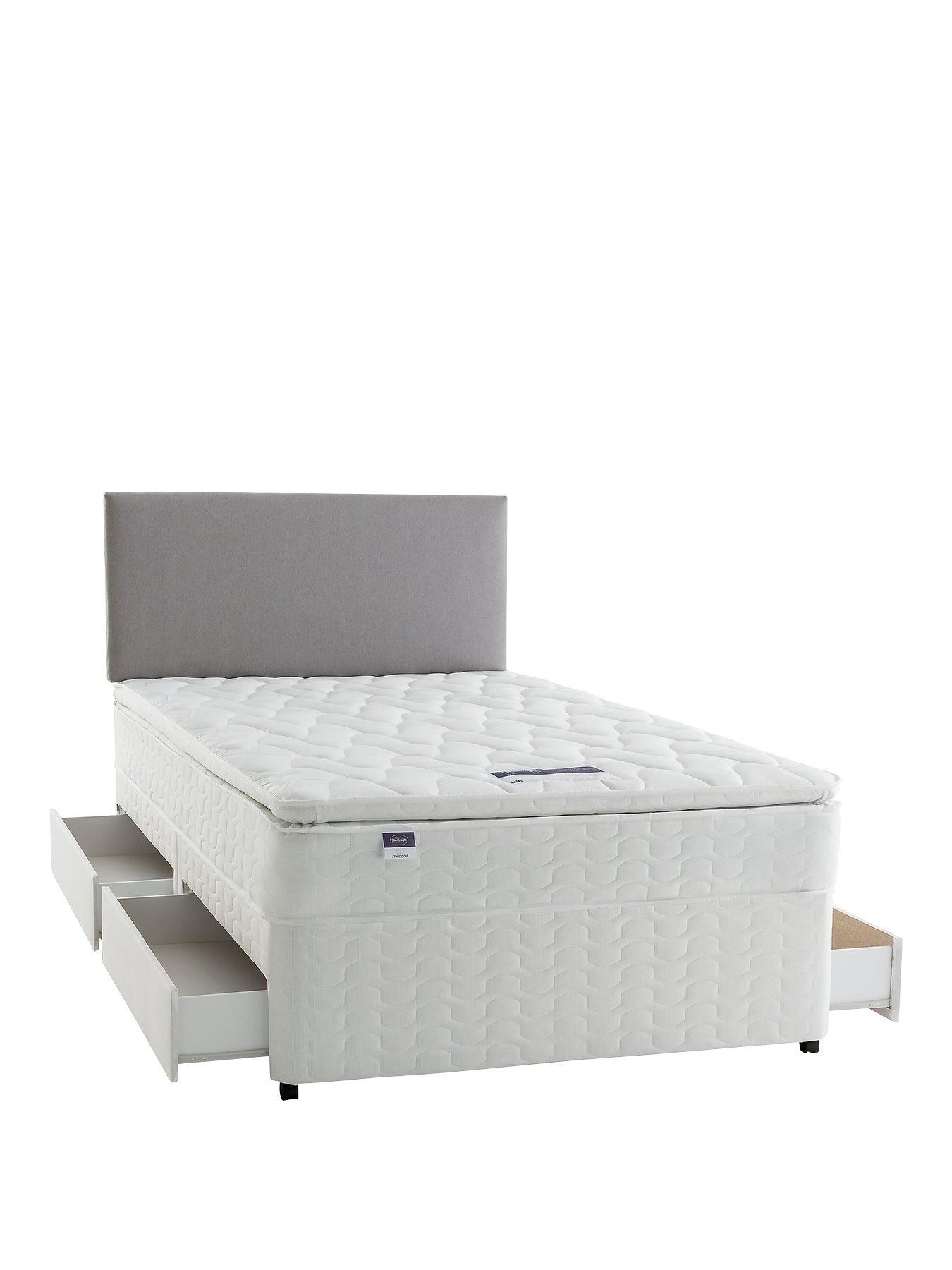 Silentnight Miracoil Pillowtop Divan Bed with Storage Options - Firm