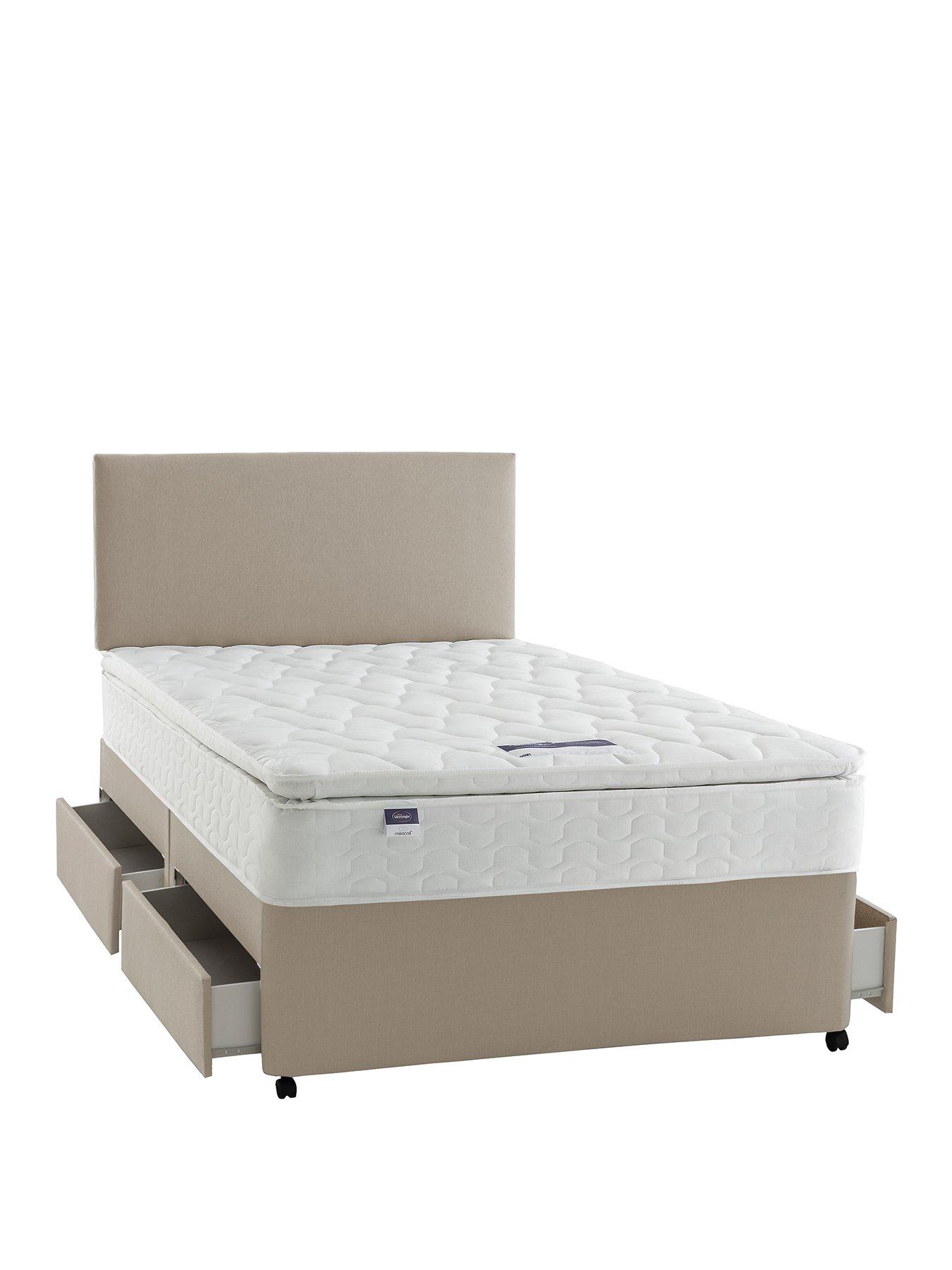 undefined Miracoil Eco Pillowtop Divan Bed with Storage Options - Firm