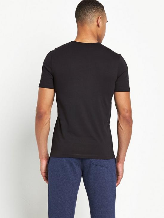 back image of boss-bodywear-3-pack-core-lounge-t-shirts-black
