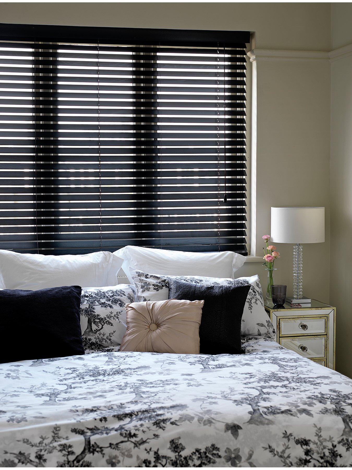 Made To Measure 50 Mm Wooden Venetian Blinds Black