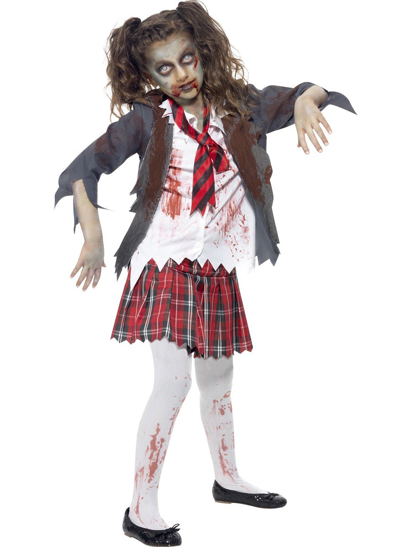  image of halloween-girls-zombie-schoolgirl-child-costume