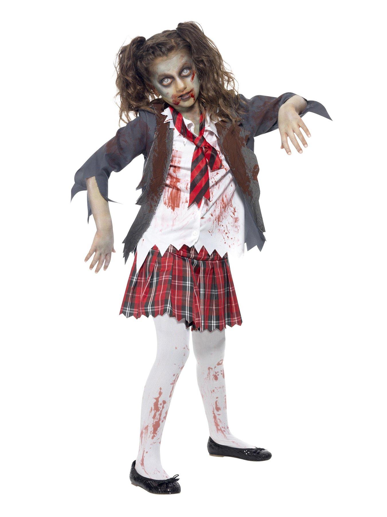  image of halloween-girls-zombie-schoolgirl-child-costume