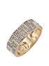  image of love-diamond-9-carat-yellow-gold-25-point-diamond-greek-key-band-unisex-ring