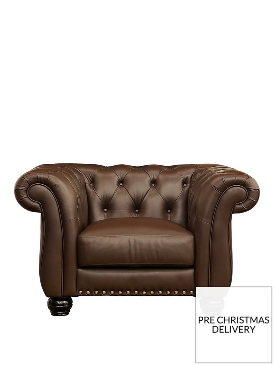 front image of bakerfield-leather-armchair