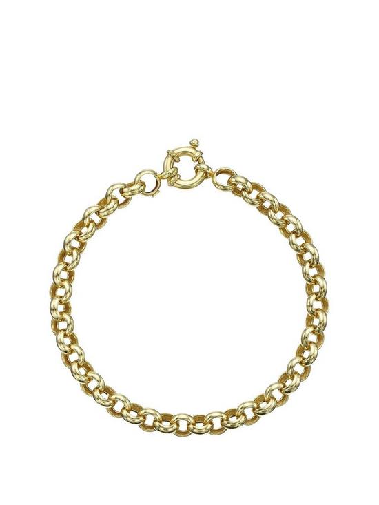 front image of love-gold-9-carat-yellow-gold-round-belcher-bracelet