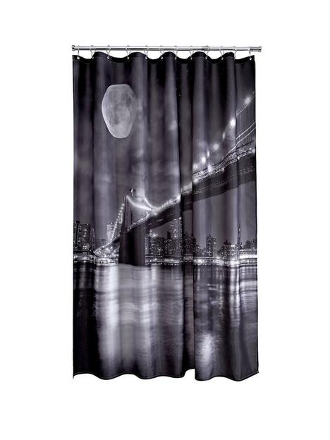 aqualona-brooklyn-bridge-shower-curtain-blackwhite