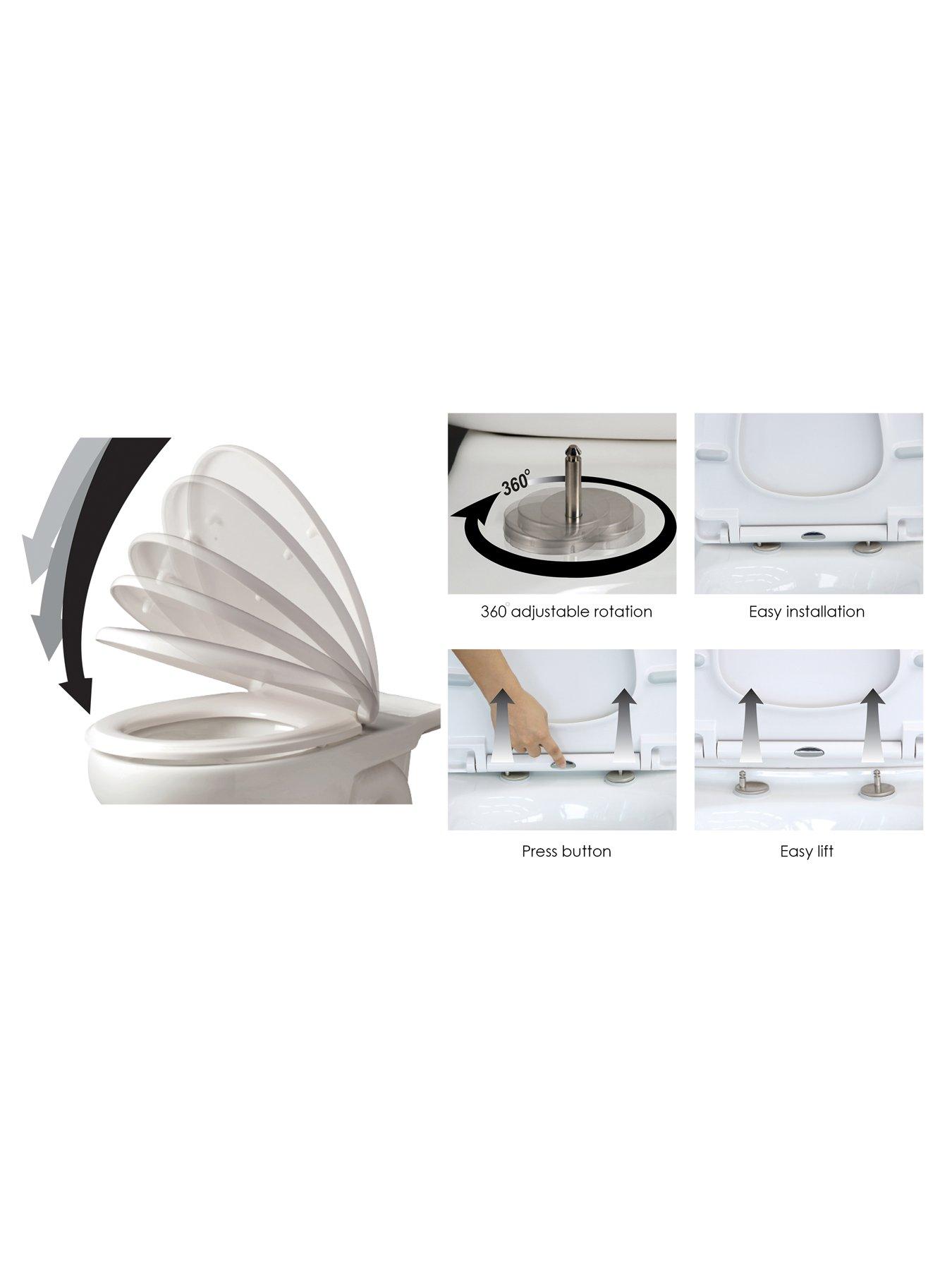 Image 5 of 5 of AQUALONA Duroplast Soft Close Toilet Seat White
