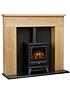  image of adam-fires-fireplaces-innsbruck-oak-electric-fireplace-suite-with-stove