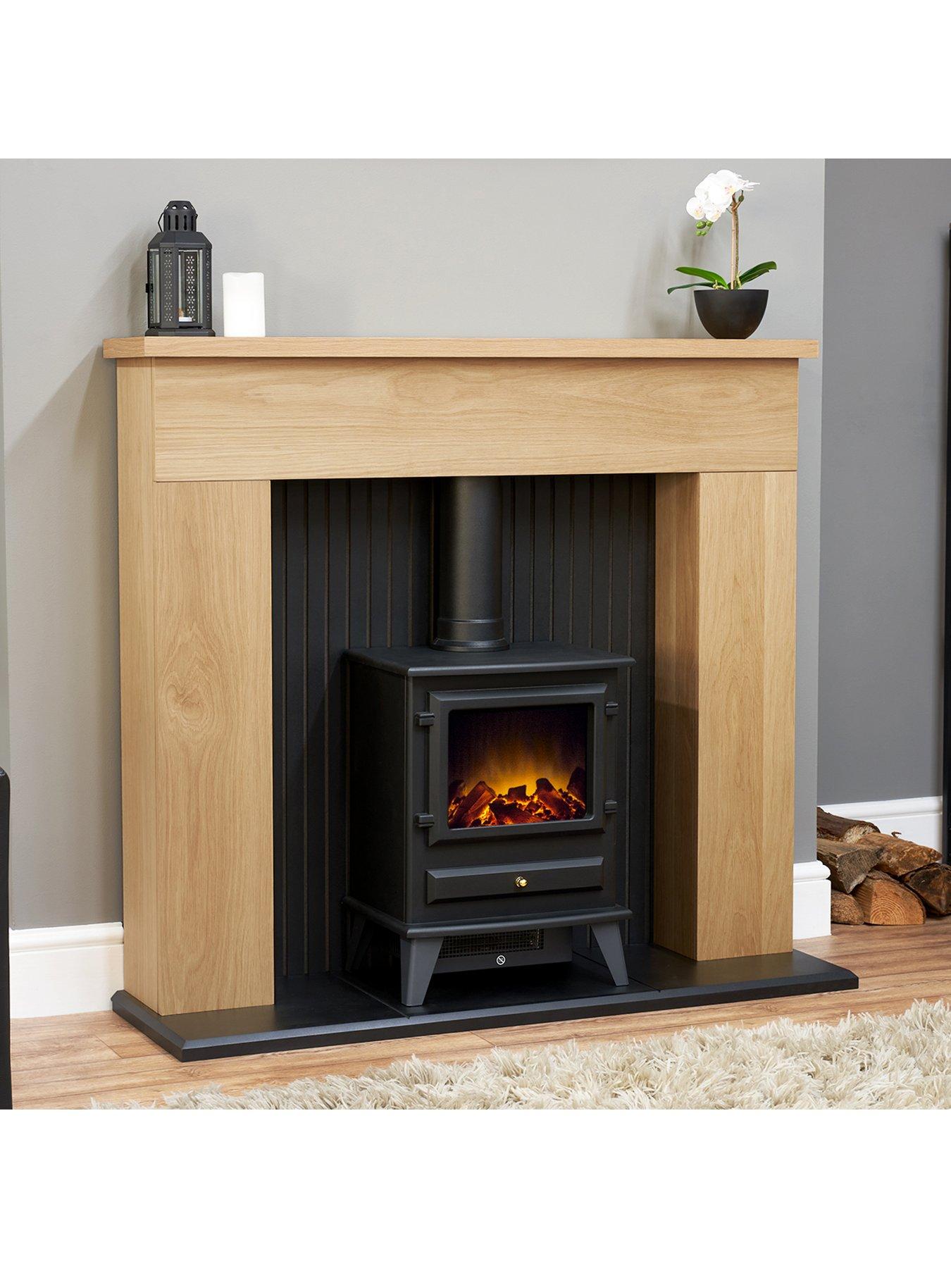 Adam Fires Fireplaces Innsbruck Oak Electric Fireplace Suite