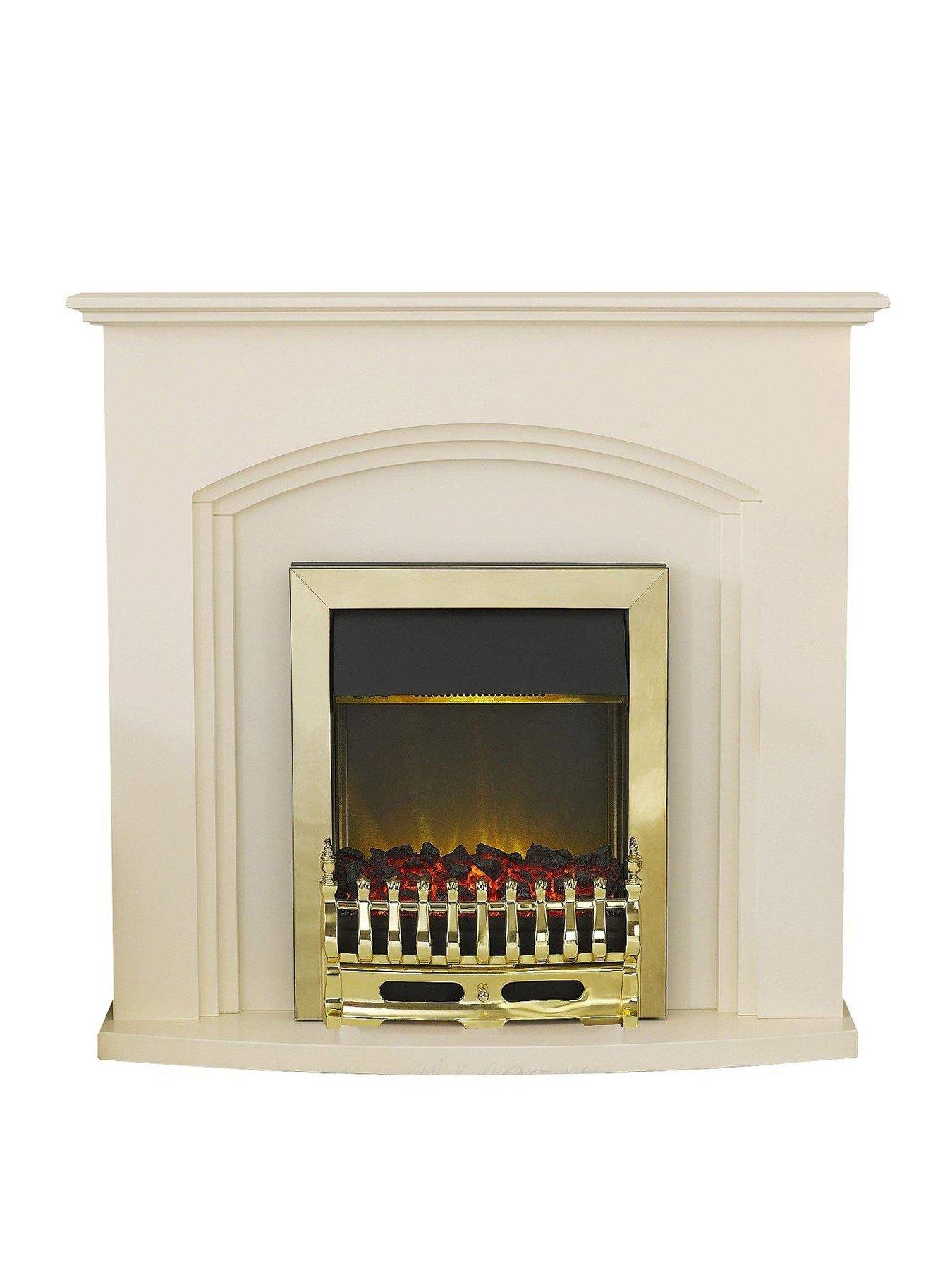 undefined Truro Electric Fireplace Suite With Brass Inset Fire