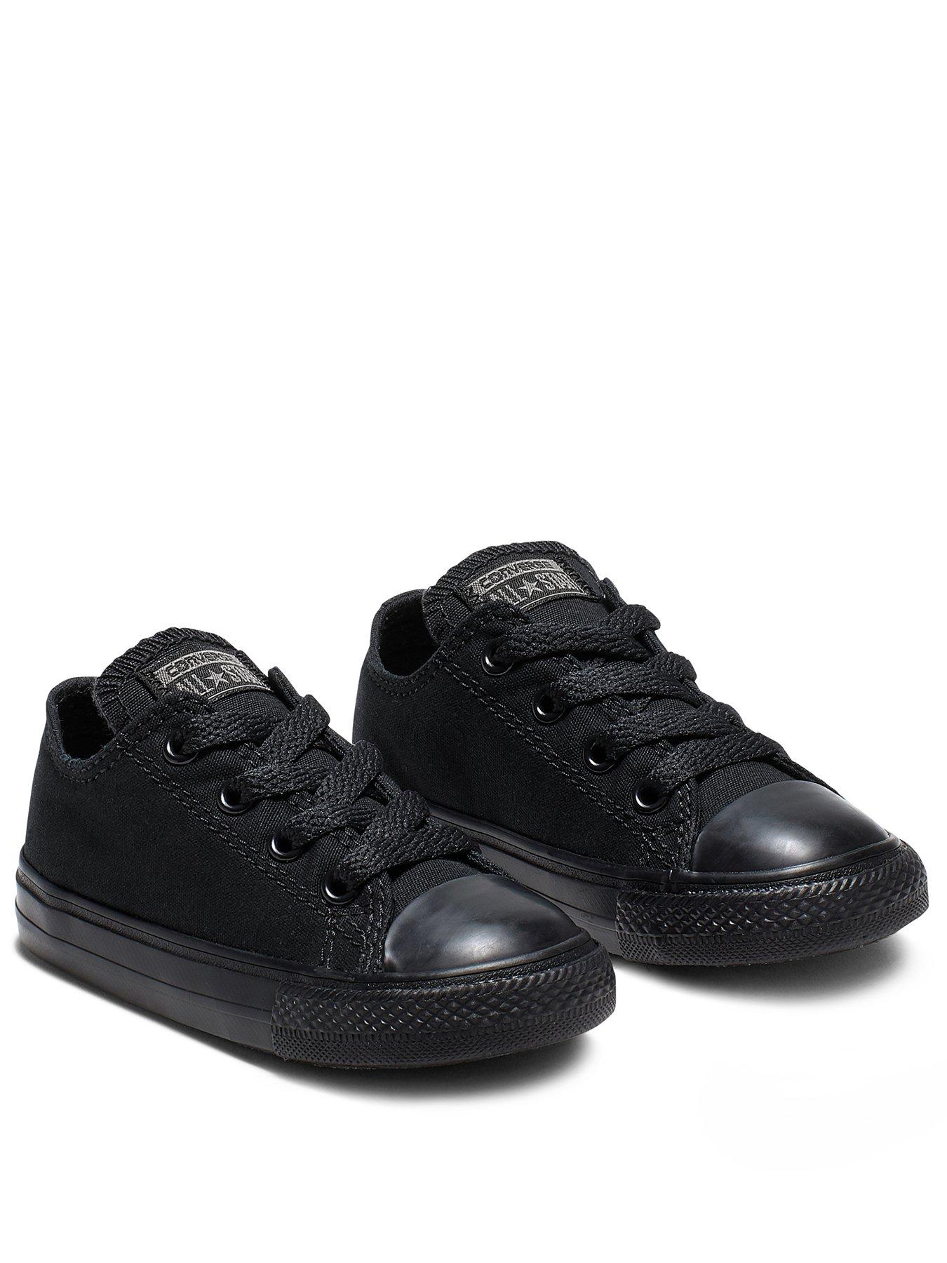 infant black leather converse