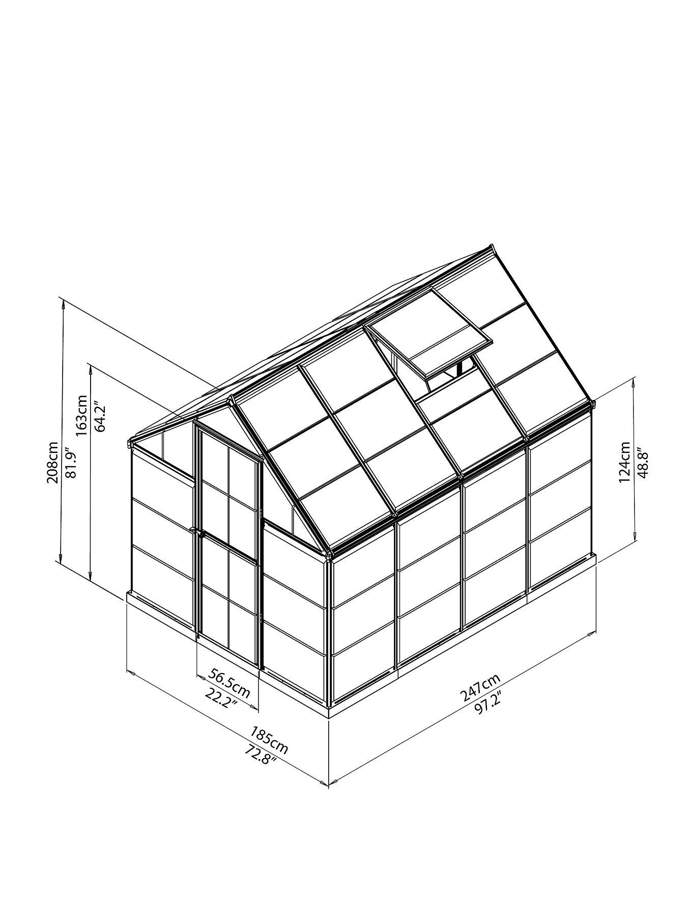 Image 3 of 6 of Canopia by Palram Harmony 6 x 8ft Greenhouse - Silver