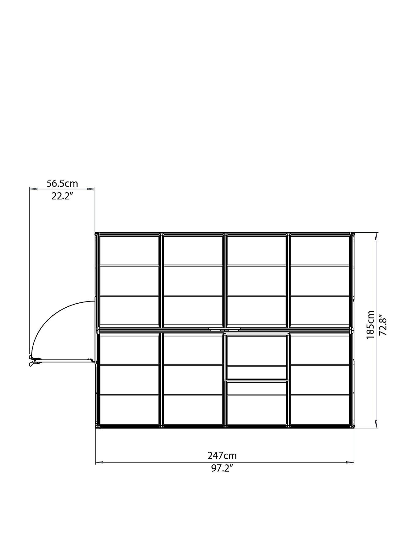 Image 5 of 6 of Canopia by Palram Harmony 6 x 8ft Greenhouse - Silver