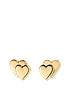  image of love-gold-9-carat-gold-heart-on-heart-earrings-in-red-heart-box