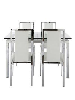 Very Glide 120-150 Cm Extending Glass Table Plus 4 Atlantic Chairs - Clear Picture