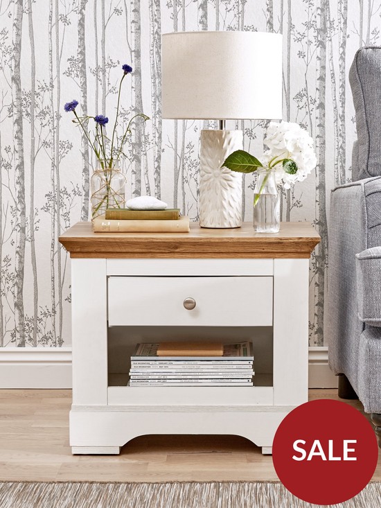 front image of very-home-wiltshire-1-drawer-lamp-table