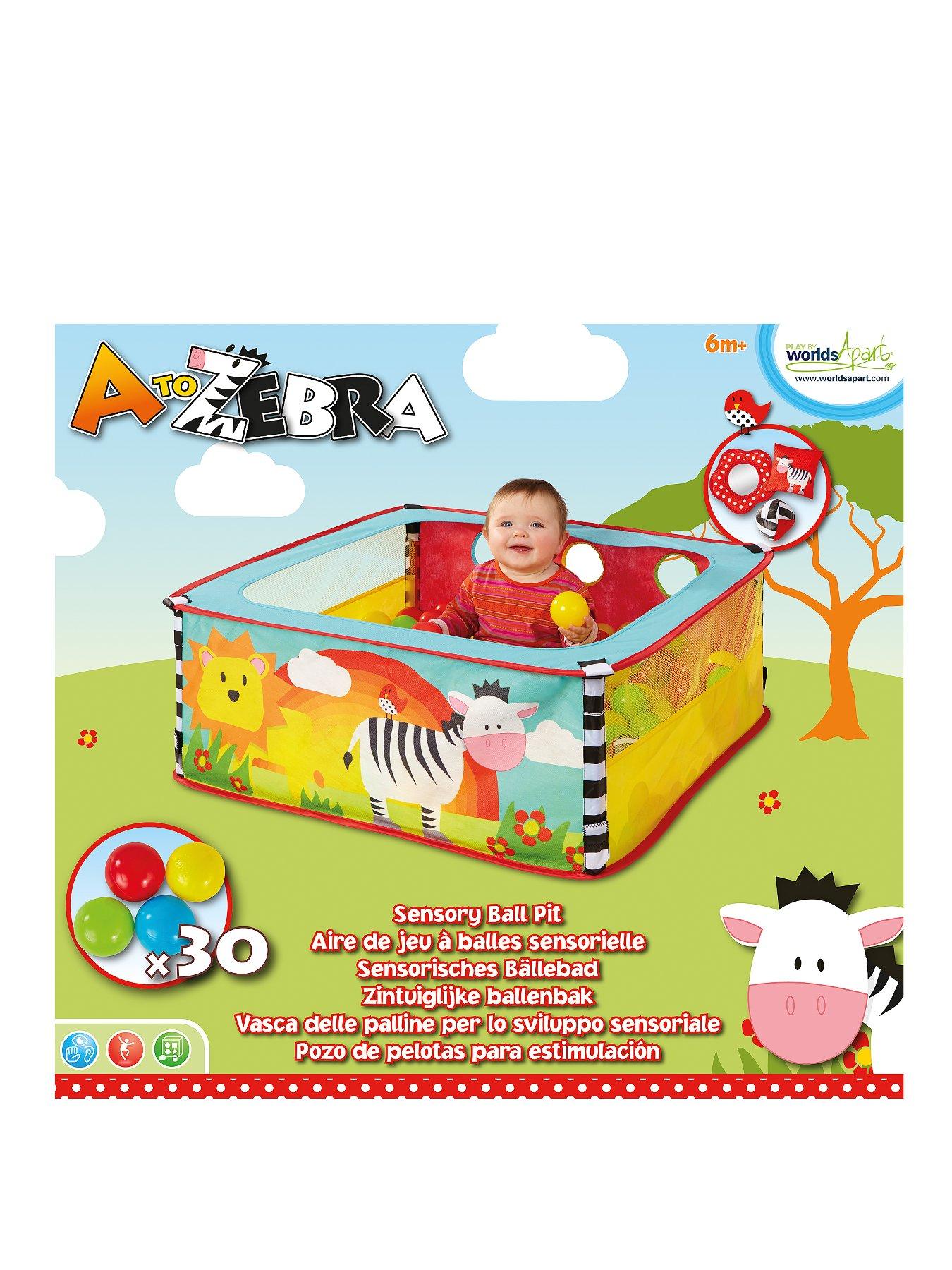 worlds apart zebra pop up sensory ball pit