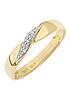  image of love-diamond-9-carat-yellow-gold-twist-diamond-set-wedding-band-3-mm