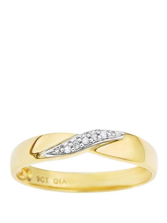 back image of love-diamond-9-carat-yellow-gold-twist-diamond-set-wedding-band-3-mm