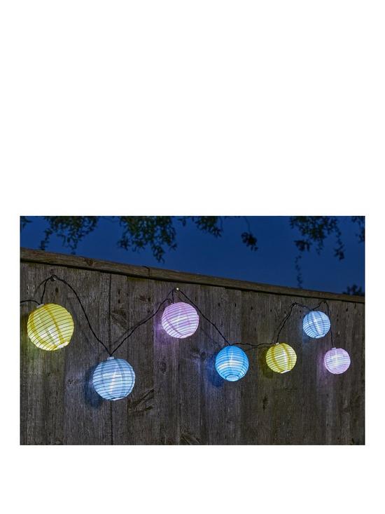front image of smart-solar-multi-coloured-chinese-lantern-string-lights-with-10-white-leds