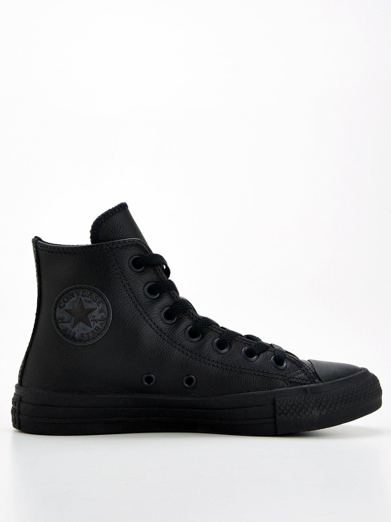 undefined Leather Hi Top Trainers - Black