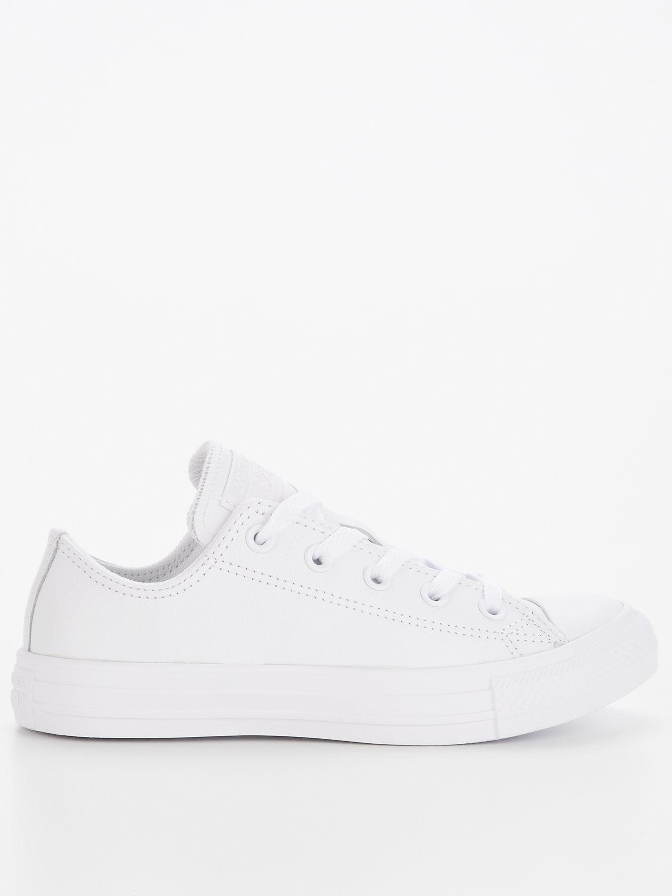 Converse All Star Leather Ox - White/White | littlewoods.com