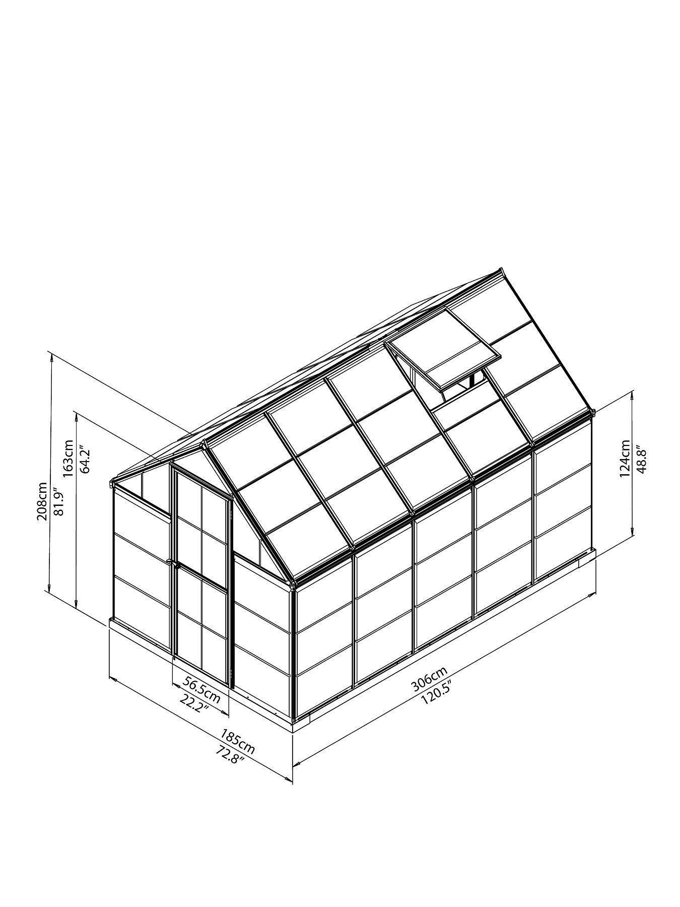 Image 3 of 5 of Canopia by Palram Harmony 6 x 10ft Greenhouse - Silver